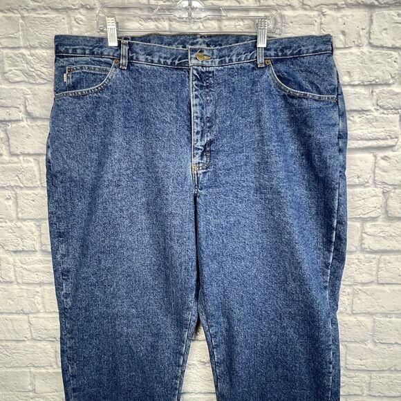 LL Bean Men Lined Relaxed Double‎ L Heavy Blue Denim Straight Jeans Size 42X31 - Picture 4 of 13